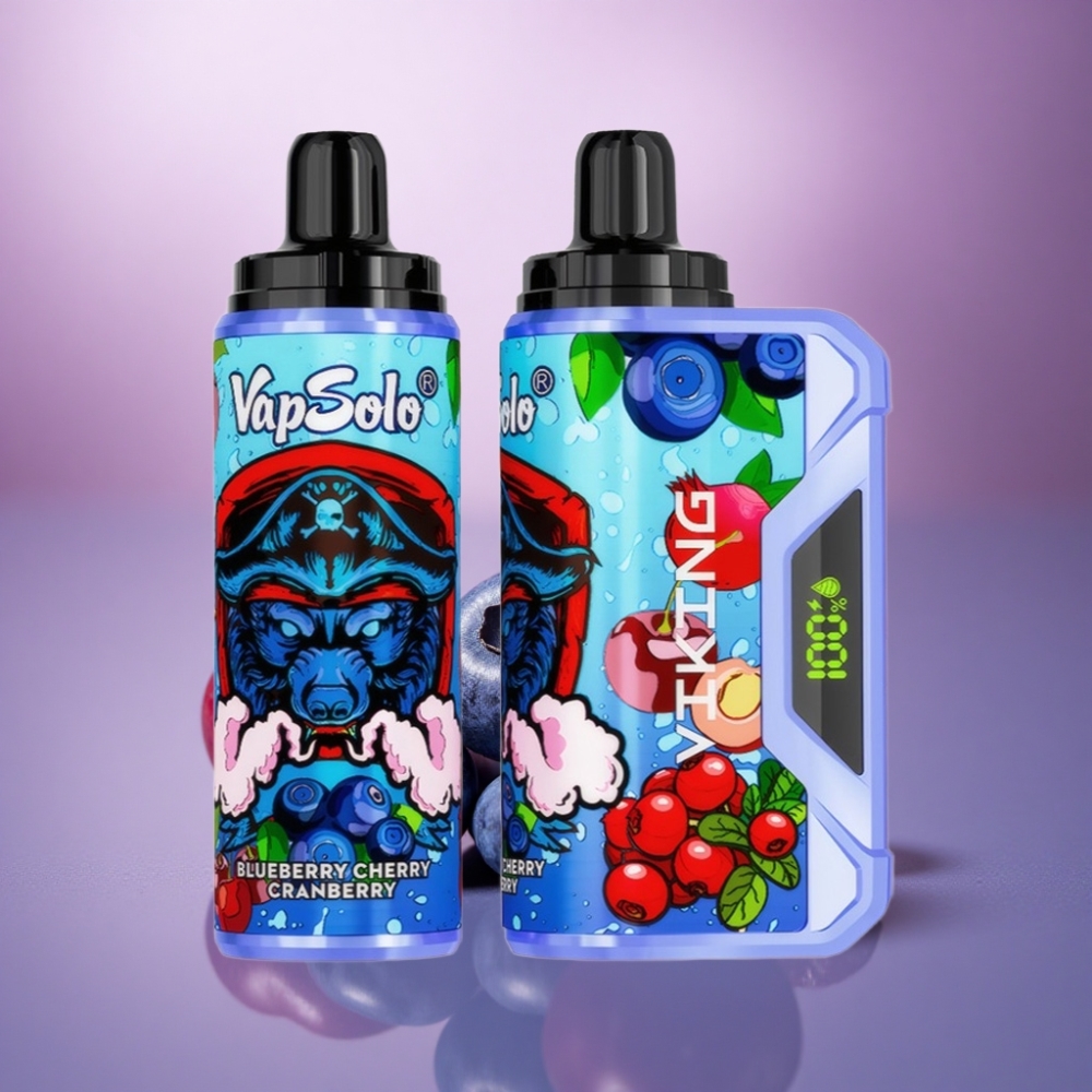 VapSolo VIKING 12000 Puffs Mirtilo Cereja Cranberry 22ml 20mg Nicotina Tipo-C