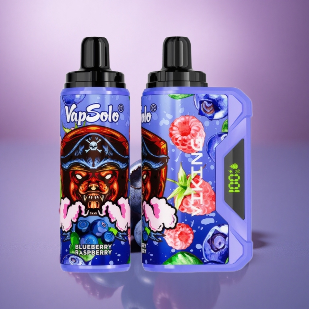 VapSolo VIKING 12000 Puffs Mirtilo Framboesa 22ml Tipo-C 20mg Nicotina