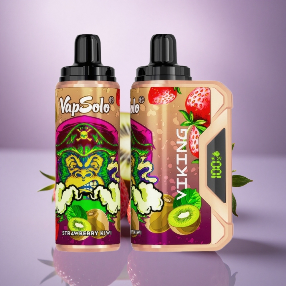 VapSolo VIKING 12000 Puffs Morango Kiwi 22ml Tipo-C 20mg Nicotina