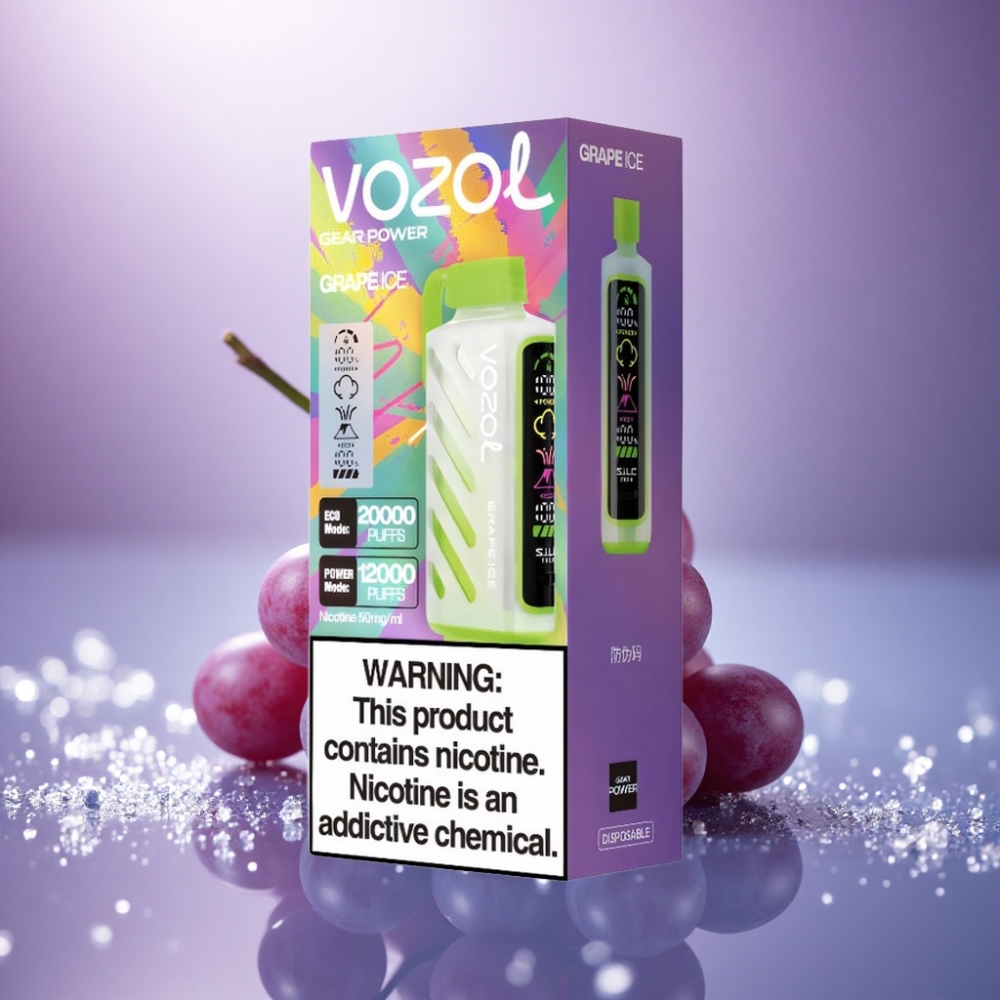 VOZOL Gear Power 20000 Puffs Gelado de Uva com Tela Inteira e Nicotina 5%