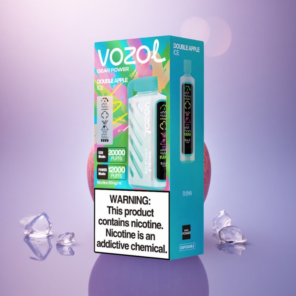 VOZOL Gear Power 20000 Puffs Maçã Dupla Gelo com Dual Mesh Coil e 20mL