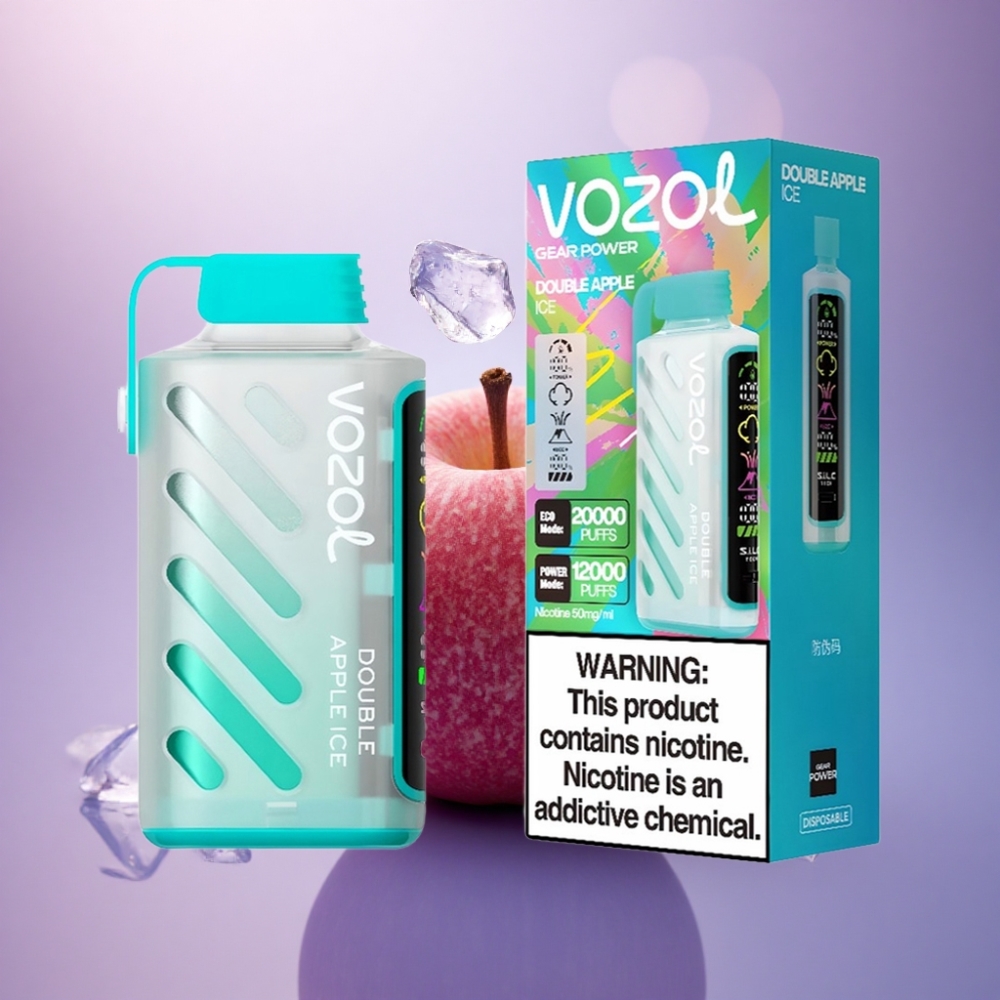 VOZOL Gear Power 20000 Puffs Maçã Dupla Gelo com Dual Mesh Coil e 20mL