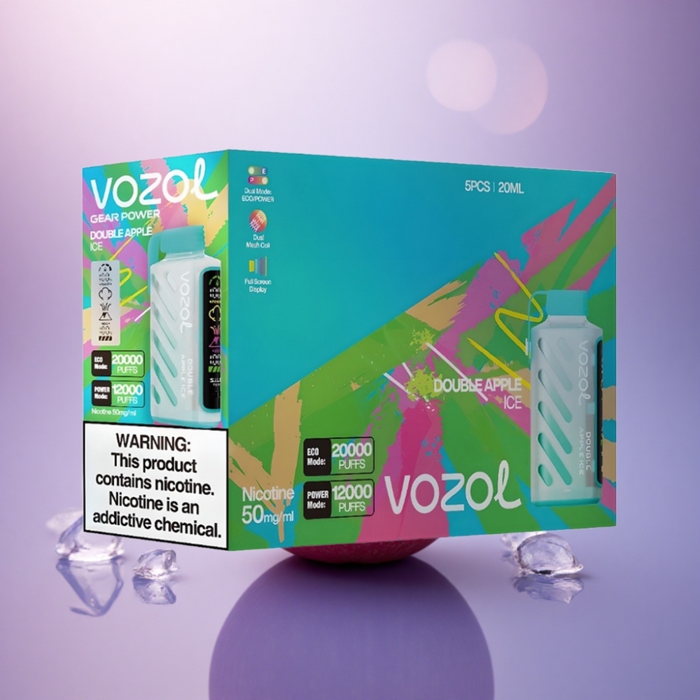 VOZOL Gear Power 20000 Puffs Maçã Dupla Gelo com Dual Mesh Coil e 20mL