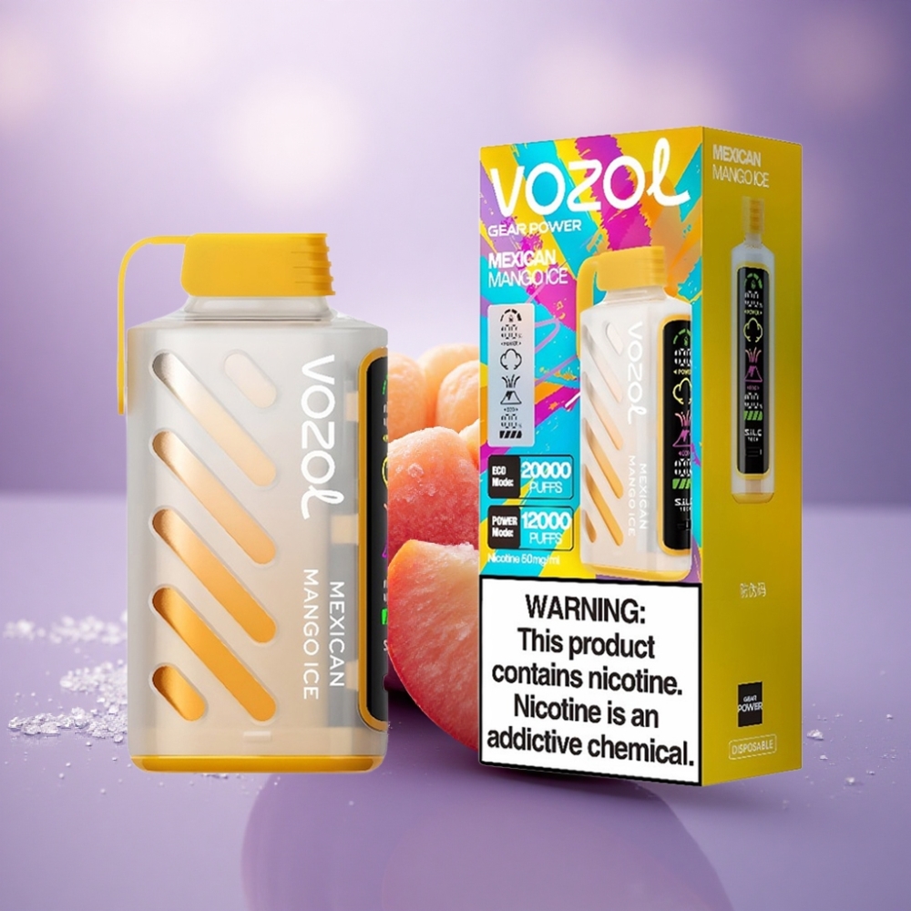 VOZOL Gear Power 20000 Puffs Manga Gelo Mexicano com Dual Mesh Coil e Nicotina 5%