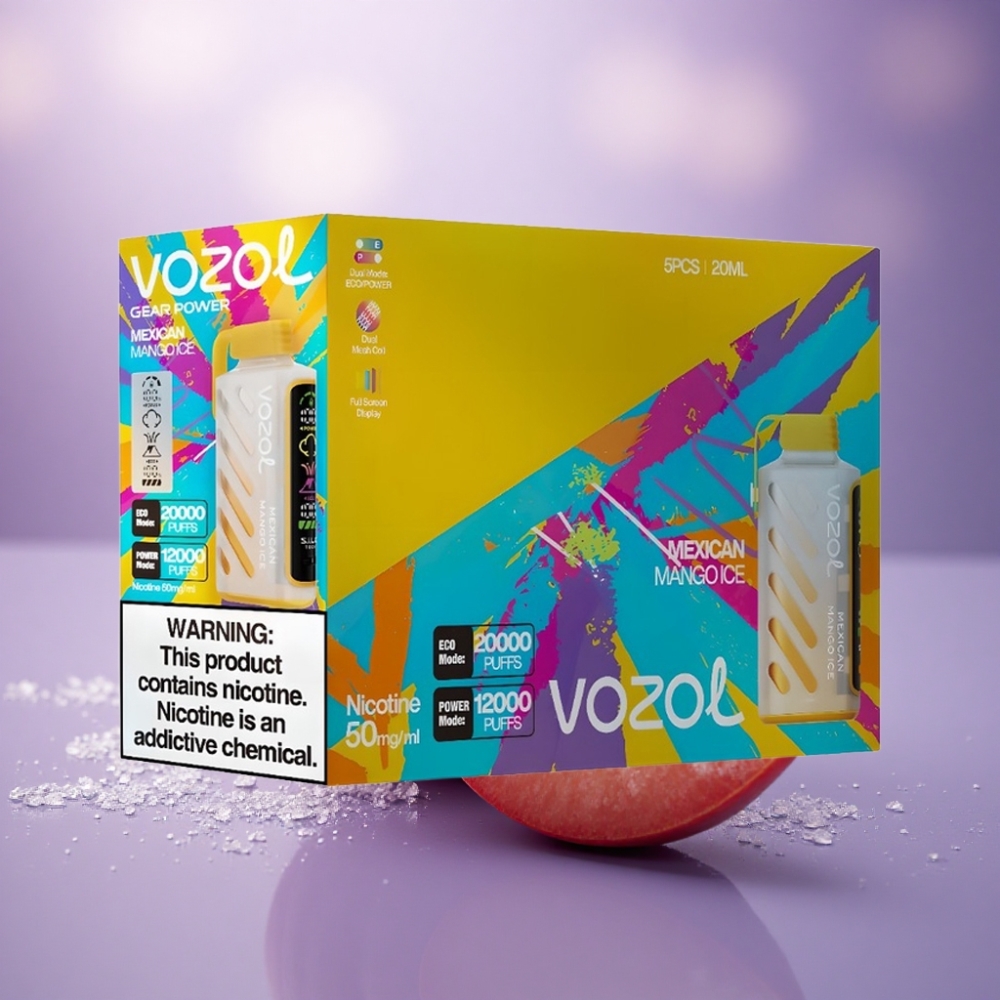 VOZOL Gear Power 20000 Puffs Manga Gelo Mexicano com Dual Mesh Coil e Nicotina 5%