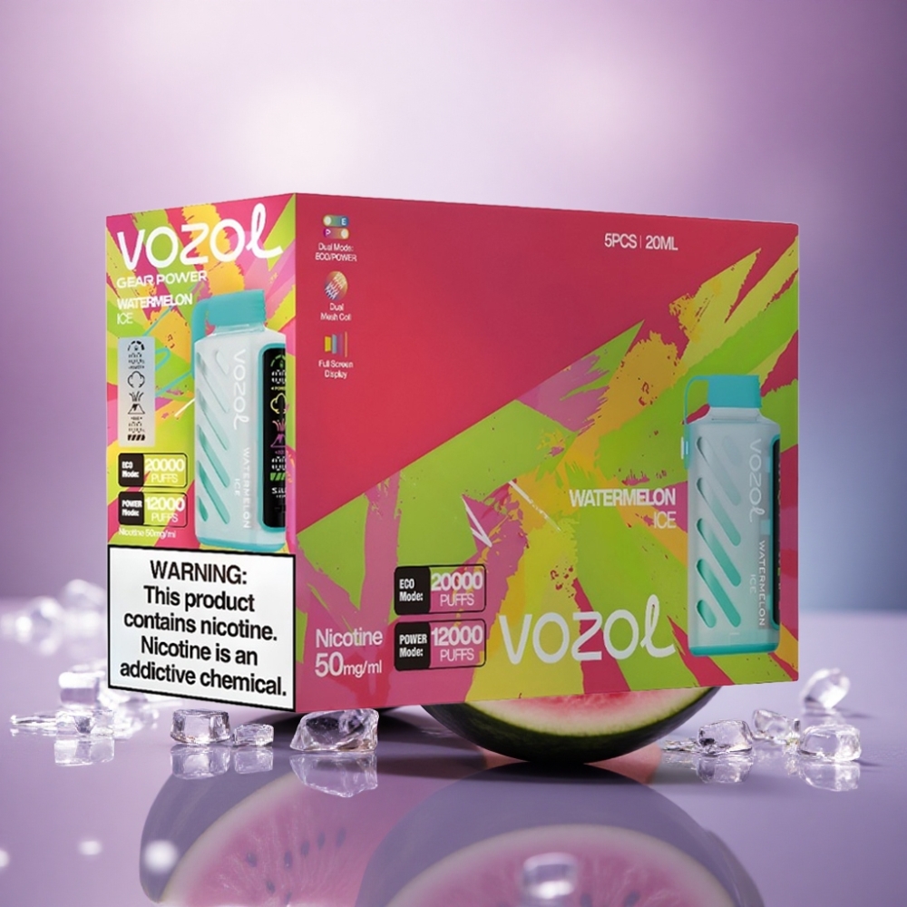 VOZOL Gear Power 20000 Puffs Melancia Gelo Dual Mesh 20mL 5% Nicotina