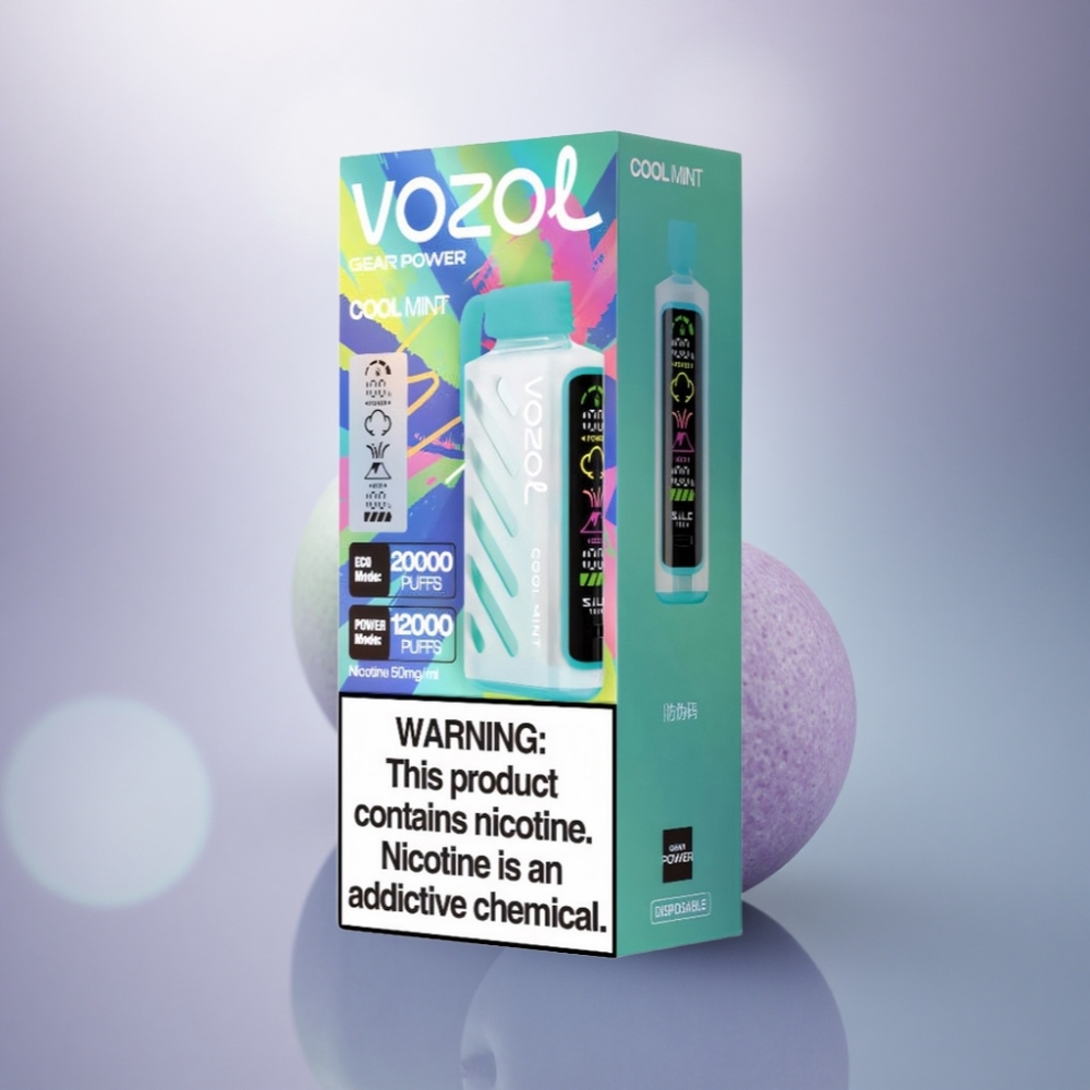 VOZOL Gear Power 20000 Puffs Menta Refrescante com Dual Mesh Coil e 20mL de E-Líquido Pré-preenchido