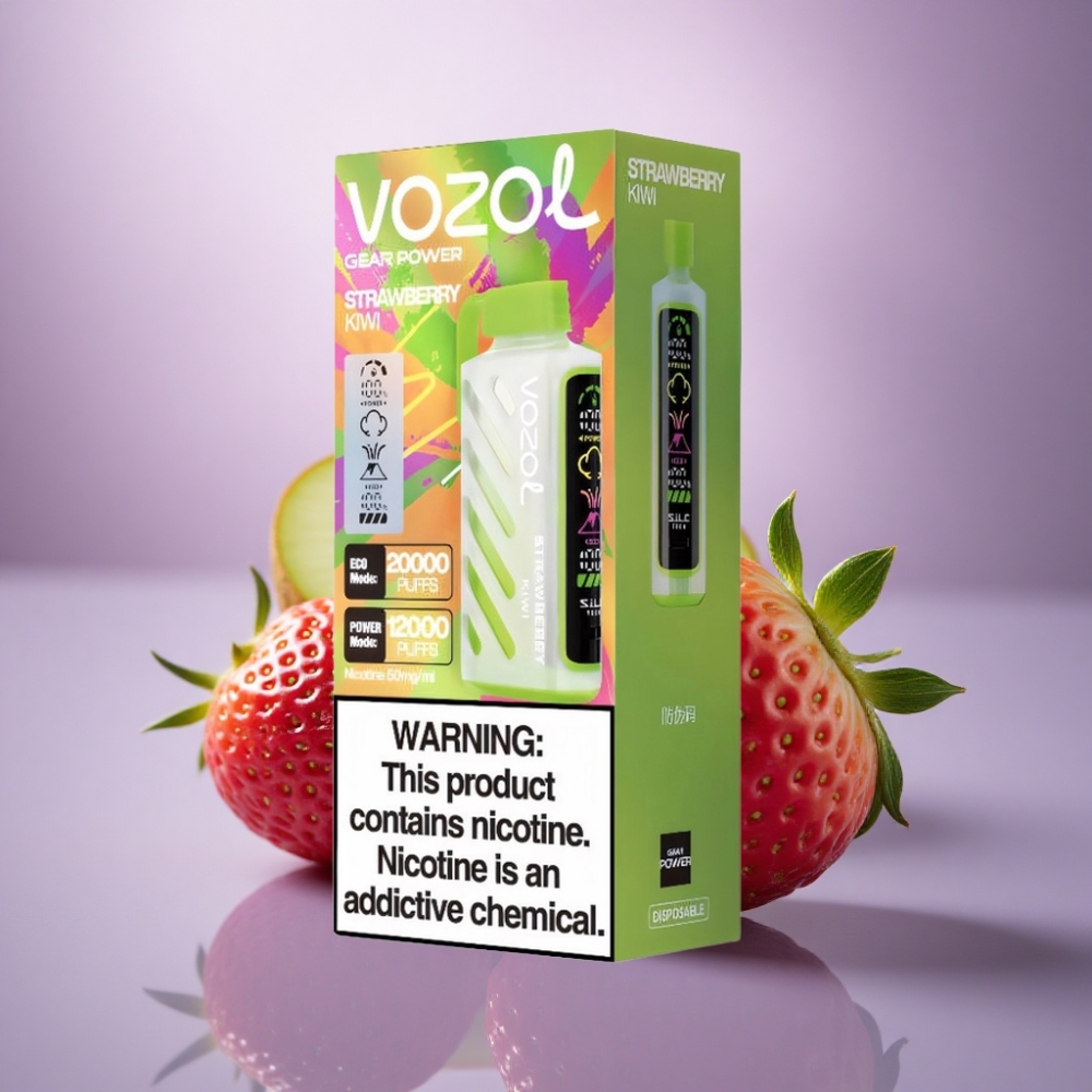 VOZOL Gear Power 20000 Puffs Morango Kiwi com 20mL e Nicotina 5%