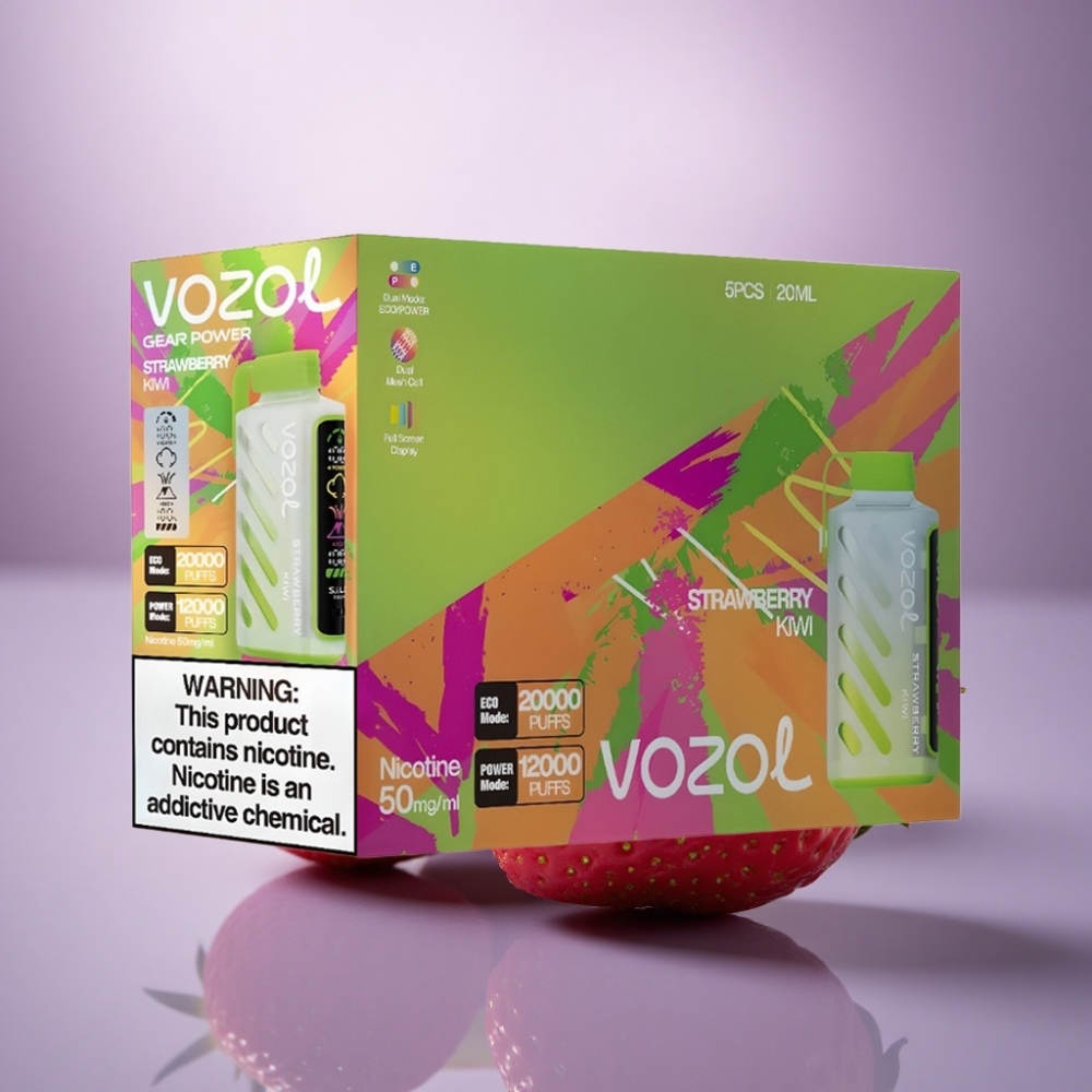 VOZOL Gear Power 20000 Puffs Morango Kiwi com 20mL e Nicotina 5%