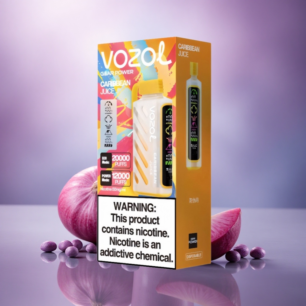 VOZOL Gear Power 20000 Puffs Suco Caribenho com Dual Mesh Coil e Nicotina 5%