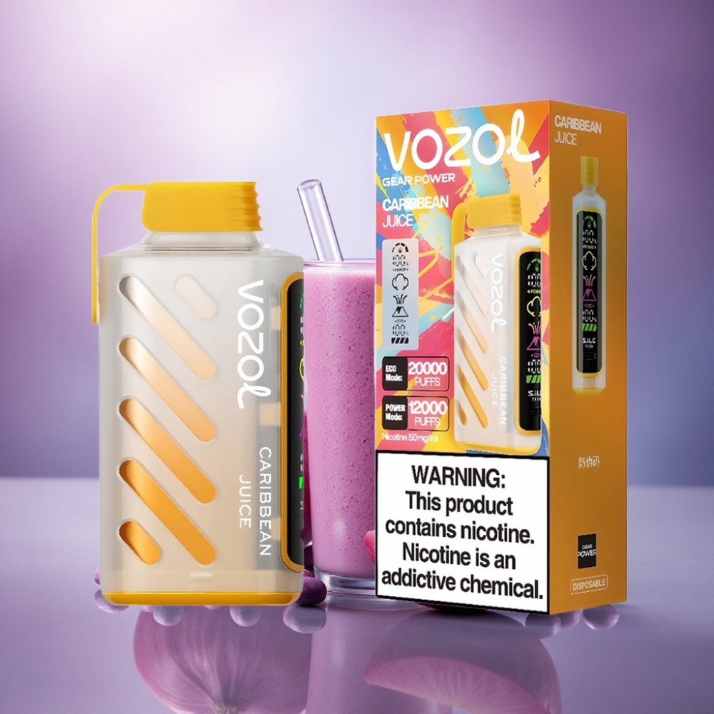VOZOL Gear Power 20000 Puffs Suco Caribenho com Dual Mesh Coil e Nicotina 5%