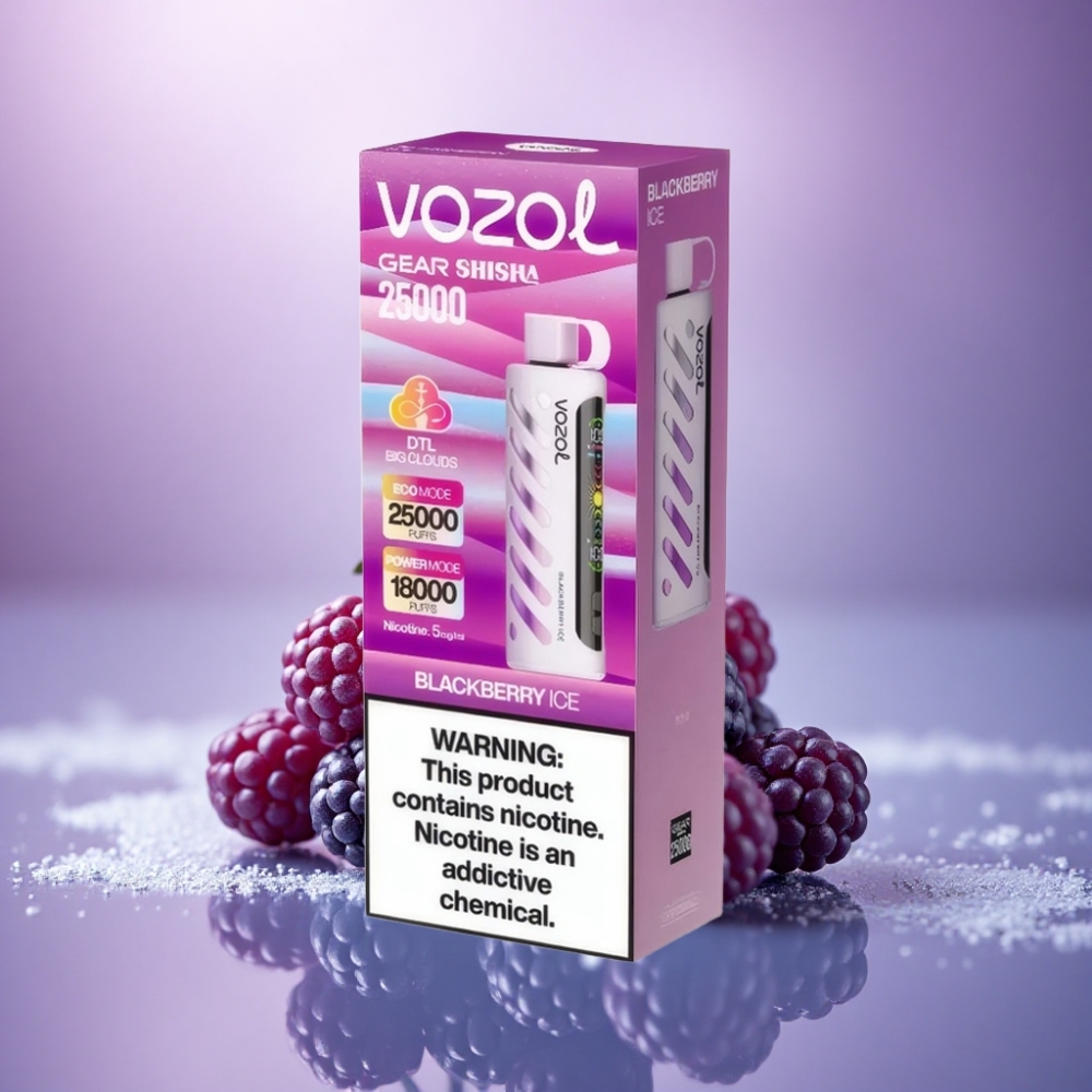 VOZOL Gear Shisha 25000 Puffs Amora do Gelo com 5mg/ml de Nicotina e 1000mAh