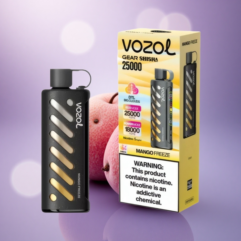 VOZOL Gear Shisha 25000 Puffs Manga Congelada com 5mg/ml de Nicotina e 1000mAh