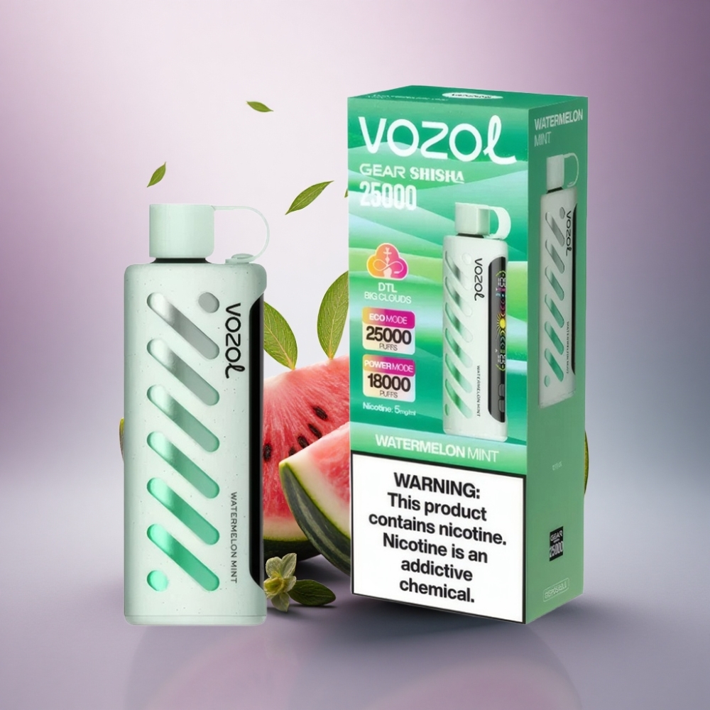 VOZOL Gear Shisha 25000 Puffs Melancia Hortelã com 5mg/ml de Nicotina e 1000mAh