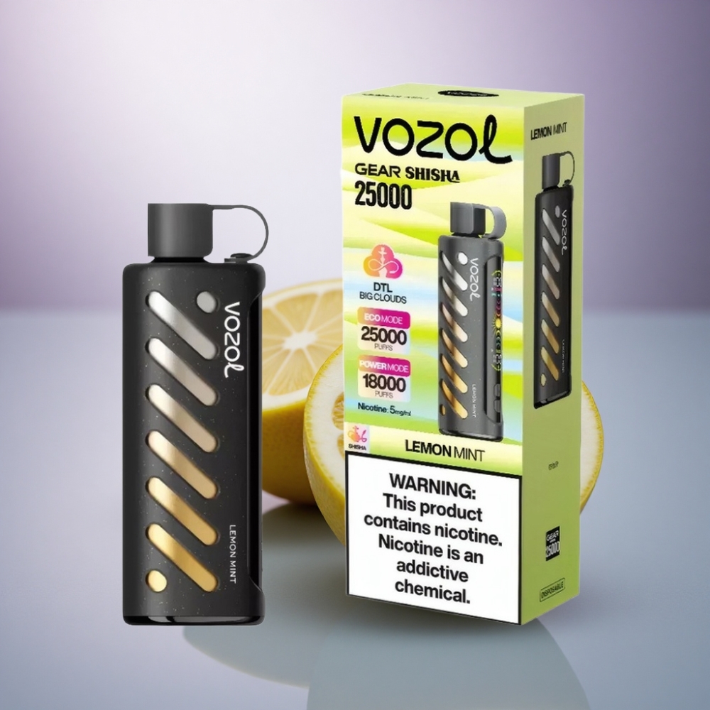 VOZOL Gear Shisha 25000 Puffs Menta Limão com 1000mAh e 5mg/ml de Nicotina