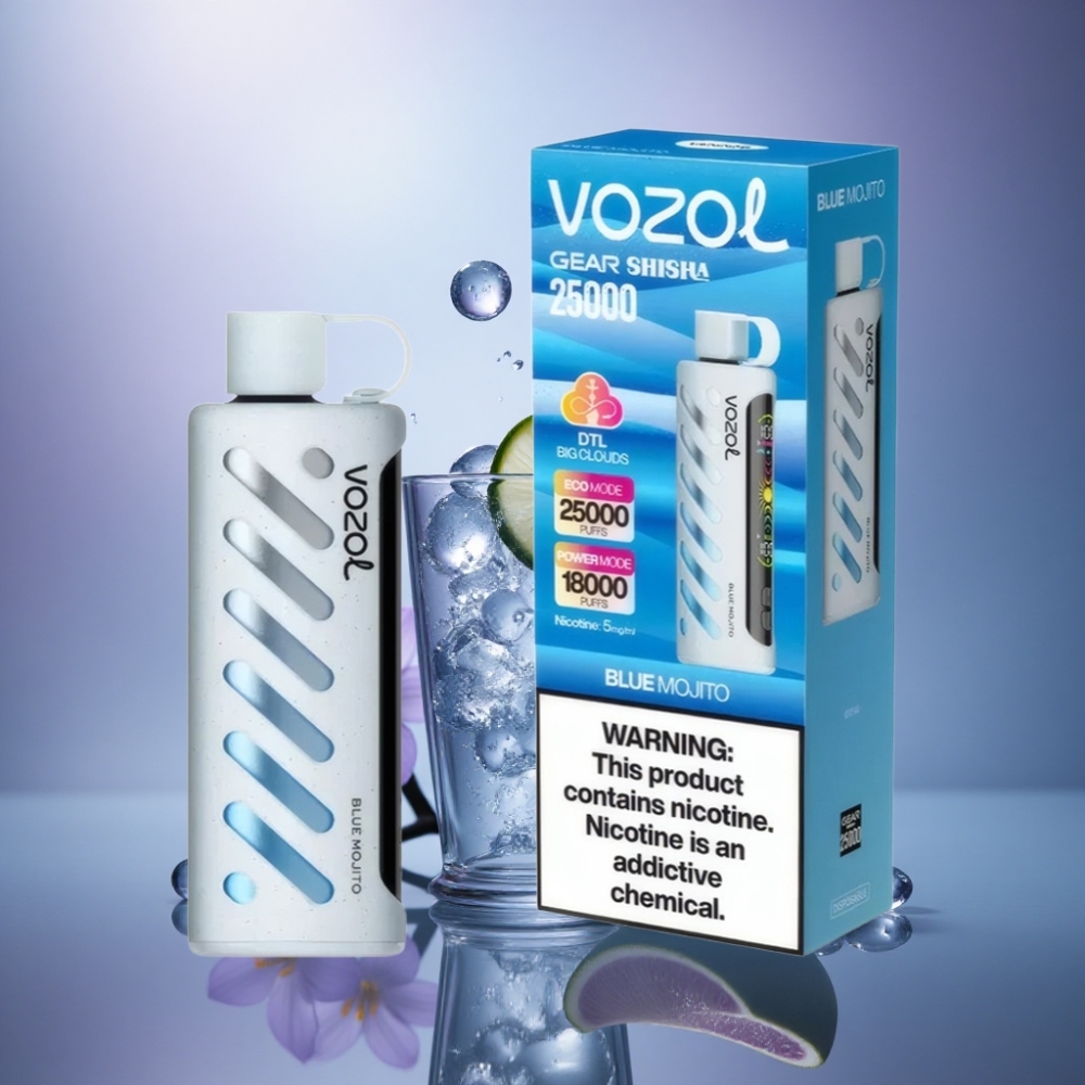 VOZOL Gear Shisha 25000 Puffs Mojito Azul com 1000mAh e 5mg/ml de Nicotina