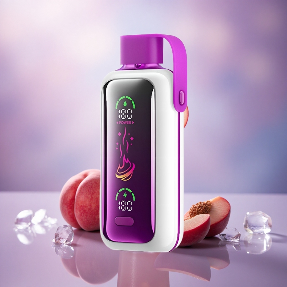 VOZOL Star 20000 Puffs Suco Pêssego Gelo com Tela HD 2.2 e 650mAh