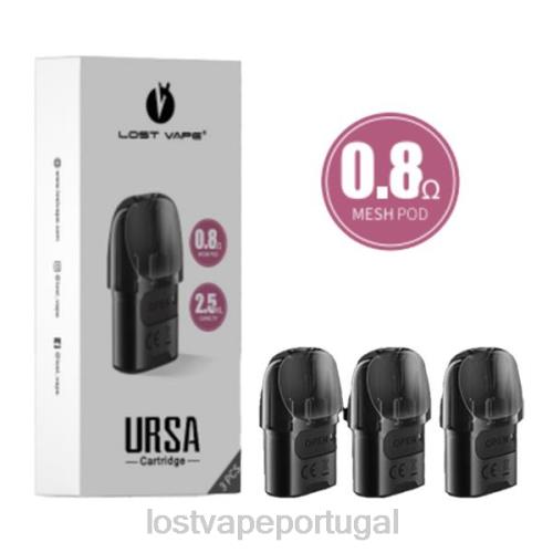 Lost Vape Review Portugal - Lost Vape URSA cápsulas de substituição | 2,5ml (pacote com 3) XLTF2123 preto 0,8ohm